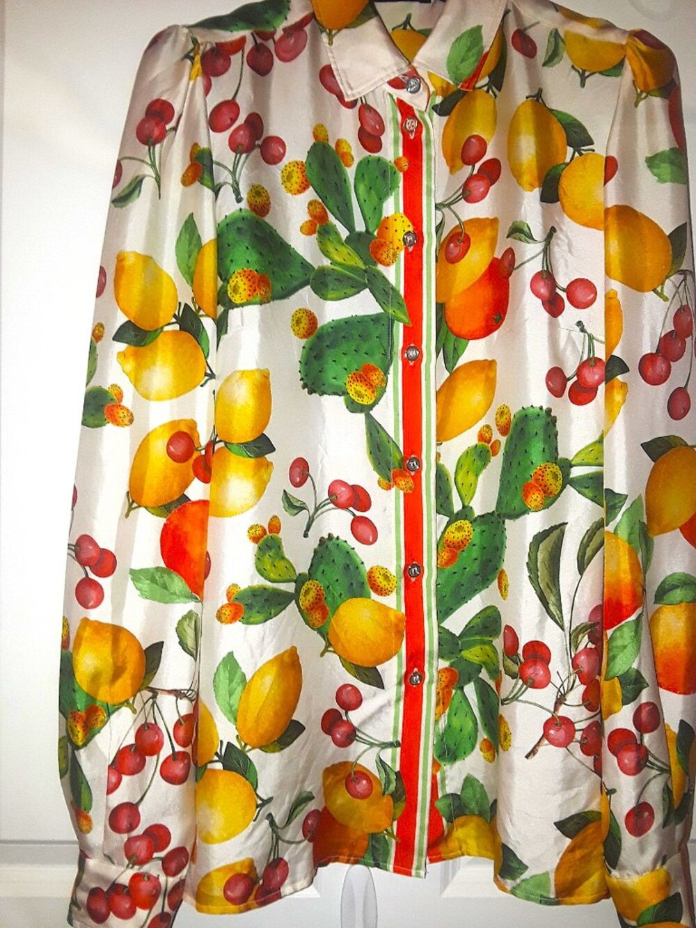 Dolce & Gabbana silk floral fruit shirt blouse US 6 or 8 - Picture 5 of 7